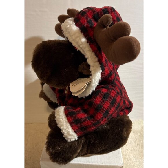 Wishpets Plush Moose 11" In Red & Black Buffalo Plaid Hoodie #83204 - Picture 5 of 10